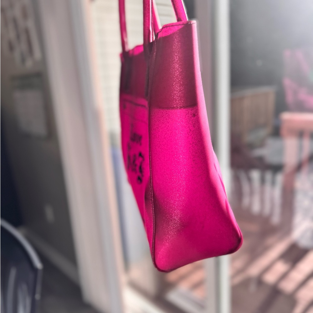Juicy Couture Fuchsia Tote with Heart Charm - Picture 3 of 6
